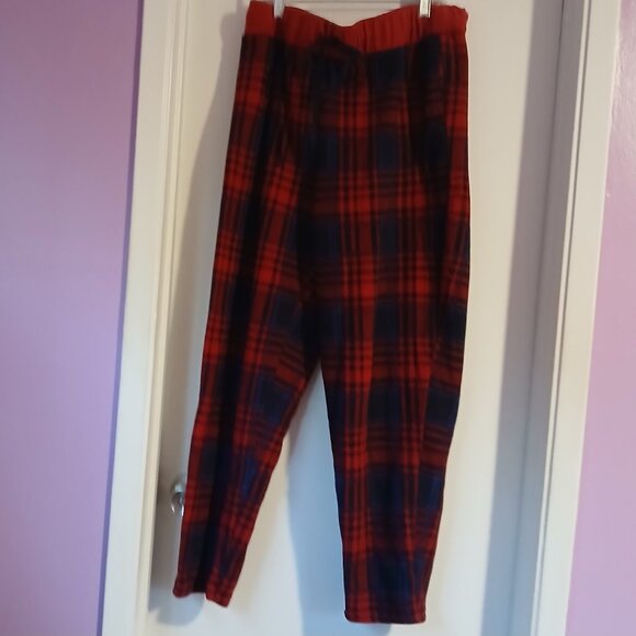 CUDDL Dud Women's Stretch Fleece Plaid Lounge Pants SZ L GUC - Picture 1 of 10